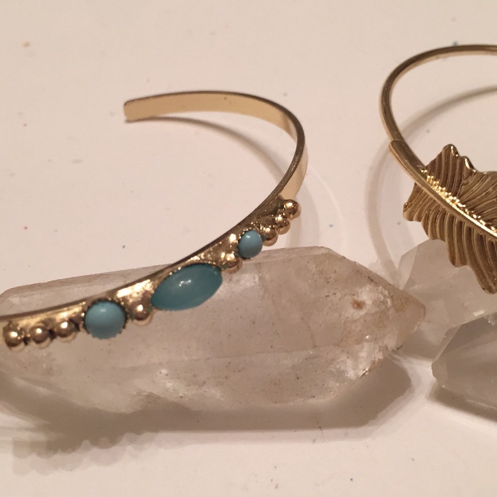 Lauren Conrad feather and stone bangles